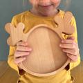 Weihnachten Elsch Renntier Kinder Servierteller Servierplatte Servierschale snackplatte aus massiven Holz Geschenk Weihnachten