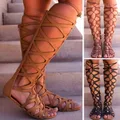 Sandales Rome Shies pour femmes chaussures de plage bohémiennes à la mode tanga hautes plates