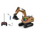 KUNyu Engineering Vehicle Toy Remote Control Hand Eye Coordination Rechargeable 1:20 Scale Tractor Backhoe Digger Toy with Light for Ki