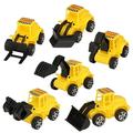 Small Construction Toys 6Pcs Construction Vehicles Trucks Kids Birthday Gifts Play Vehicle Toy Toddlers Boys Kid Toys Mini Car Toys Set Die Cast Engineering Excavator Digger Push Trucks