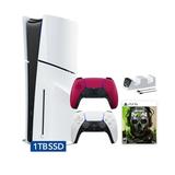 PlayStation 5 Disc Edition Call of Duty Modern Warfare II Bundle with Two Controllers White and Cosmic Red DualSense and Mytrix Dual Controller Charger