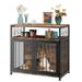 MOPHOTO Dog Crate Furniture 32 Wooden Dog Cage for Medium / Small Dogs Indoor Super Sturdy Anti-Chew Dog Kennel with Storage Side End Table Easy to Assemble Support 40 bls