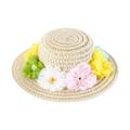 Pet Hat Braided Sun-Proof Adjustable Cat Dog Summer Sun Shade Straw Hat for Outdoor