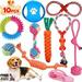 Heavy Duty Dental Dog Rope Toys Kit for Medium Dogs 10 Knots Indestructible Dog Toys Cotton Puppy Teething Chew Tug Toy