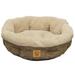 Precision Pet Natural Surroundings Shearling Dog Donut Bed - Coffee 21 Diameter x 5 High Brown