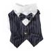 Gentleman Dog Shirt Puppy Pet Small Dog Clothes Pet Suit Bow Tie Costume Cat Wedding Shirt Formal Tuxedo with Black Tie Dog Prince Wedding Bow Tie Suit