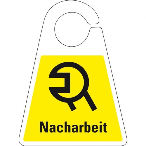 Qualitätsanhänger Nacharbeit, beidseitig bedruckt, gelb, Kunststoff, 120x165mm I 10 Stk Image