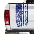 Soldier Veteran Enlisted Man Retired U.S. Army USAF USMC Distressed American US USA Flag Truck Tailgate Vinyl Decal fits Most Pickup Trucks Military Sticker (11 x 20 Cobalt Blue)