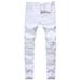 Cargo Sweatpants for Men Pajama Pants Yoga Pants Men s New Tight-fitting Ripped Straight Hip-hop Stretch Motorcycle Denim Trouser Men S Pants PolyesterPants for Women