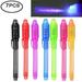 GloryStar 7 Pcs UV Light Pen Set Invisible Ink Pen Kids Spy Toy Pen with Built-in UV Light Gifts and Security Marking