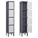 MIIIKO 4-Tier Metal Locker Steel Employees Lockers for Office Metal Storage Locker Cabinet with Louvers 4 Door Locker for Employee Gym Home School