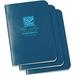 Rite In The Rain Weatherproof Mini-Stapled Notebook 3 1/4 x 4 5/8 Blue Cover Universal Pattern 3 Pack (No. 271FX-M)