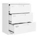 MIIIKO 3 Drawer Lateral File Cabinet with Lock White Lateral Filing Cabinet for Legal/Letter A4 Size Locking Wide File Cabinet for Home Office Metal