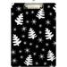 FMSHPON Christmas Xmas Tree Snowflake White Clipboard Hardboard Wood Nursing Clip Board and Pull for Standard A4 Letter 13x9 inches