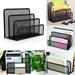 Walbest Black Mesh Letter Sorter Mail Business Document Tray Desk Office File Organiser Holder