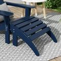 WestinTrends Outdoor Ottoman Patio Adirondack Ottoman Foot Rest All Weather Poly Lumber Folding Foot Stool for Adirondack Chair Widely Used for Outside Porch Pool Lawn Backyard Navy Blue