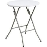 24 Round Granite White Plastic Folding Table - Coffee Table