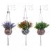 Prettyui 3PCS/Set Hanging Planters Handmade Planter Holder Basket Garden Home Decor