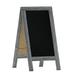 Flash Furniture Canterbury 40 x 20 Vintage Wooden A-Frame Magnetic Indoor/Outdoor Chalkboard Sign Freestanding Double Sided Extra Large Message Board Graywash