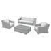 Lounge Sofa Chair Table Set Rattan Wicker Light Grey Gray White Modern Contemporary Urban Design Outdoor Patio Balcony Cafe Bistro Garden Furniture Hotel Hospitality