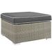 Ergode Repose Outdoor Patio Upholstered Fabric Ottoman - Light Gray Charcoal