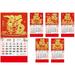 Opolski 2023 New Year Calendar Golden Foil View Date Tear Resistant Traditional Chinese Rabbit Year Monthly Calendar for Living Room