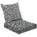 2-Piece Deep Seating Cushion Set seamless Leopard black white skin texture Outdoor Chair Solid Rectangle Patio Cushion Set