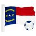 G128 North Carolina State Flag | 2.5x4 Ft | ToughWeave Series Embroidered 300D Polyester | Embroidered Design Indoor/Outdoor Brass Grommets