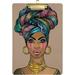 ZHANZZK Beautiful Black Woman Clipboard Hardboard Wood Nursing Clip Board and Pull for Standard A4 Letter 13x9 inches