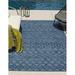 Unique Loom Osage Indoor/Outdoor Trellis Textured Rug Navy Blue/Blue 4 1 x 6 1 Rectangle Textured Trellis Modern Perfect For Living Room Bed Room Dining Room Office