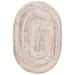 SAFAVIEH Braided Daphne Confetti Striped Area Rug Ivory/Multi 7 6 x 9 6 Oval