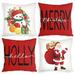 Christmas Throw Pillow Covers 4 Pieces 18 x 18 Inch Linen Autumn Square Pillow Cases Christmas Decoration for Sofa Couch Bed Home Car