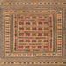 Ahgly Company Indoor Square Traditional Brown Red Southwestern Area Rugs 5 Square