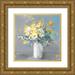 Nai Danhui 20x20 Gold Ornate Wood Framed with Double Matting Museum Art Print Titled - Touch of Spring I White Vase