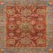 Ahgly Company Machine Washable Indoor Square Abstract Tiger Orange Brown Area Rugs 5 Square