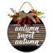 Eveokoki 11 Autumn Sweet Autumn Wooden Door Sign Welcome Front Door Plaque Hanger Home Decoration for Farmhouse Office Coffee Shop Hanging Sign Board with Hanging String for Home Decor