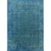 Ahgly Company Machine Washable Indoor Rectangle Industrial Modern Blue Ivy Blue Area Rugs 5 x 8