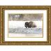 Frank Jacob W. 24x17 Gold Ornate Wood Framed with Double Matting Museum Art Print Titled - Bison at the Madison River Yellowstone National Park