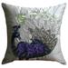 Pillow Cover Silver Pillow Cover Beaded Peacock Pillow Cover 14x14 inch (35x35 cm) Pillow Cover Square Silk Pillow Cover Floral Throw Traditional - Silver Dancing Peacock