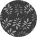 Ahgly Company Machine Washable Indoor Round Transitional Charcoal Black Area Rugs 3 Round