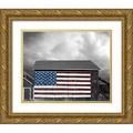 McLoughlin James 24x20 Gold Ornate Wood Framed with Double Matting Museum Art Print Titled - Flags of Our Farmers IX