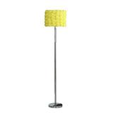 HomeRoots 478190 63 in. Traditional Shaped Floor Lamp with Yellow Roses Drum Shade Steel