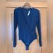 J. Crew Tops | J Crew Wrap Bodysuit Solid Navy Blue Jersey Surplice Nwt | Color: Blue | Size: M