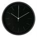 Kiera Grace 12 Inch Plastic Black Warren Modern Round Wall Clock