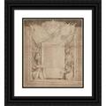 Thomas Stothard 20x22 Black Ornate Framed Double Matted Museum Art Print Titled: Design for a Memorial for Sir William Myers (1811)