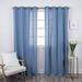 Quality Home Linen Blend Curtains - Stainless Steel Nickel Grommet Top - Blue - 52 W x 96 L - (Set of 2 Panels)