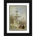 David Roberts 11x14 Black Ornate Wood Framed Double Matted Museum Art Print Titled: The Fountain on the Prado Madrid (circa 1837)