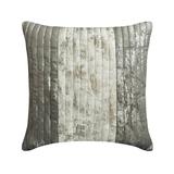 Pillow Case Zipper Grey 24 x24 (60x60 cm) Accent Cushion Covers Velvet Textured Foil & Quilted Throw Pillows For Sofa Striped Pattern Modern Style - Grey Foil Dusk