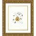 York Leah 20x24 Gold Ornate Wood Framed with Double Matting Museum Art Print Titled - Bees and Botanicals II