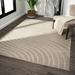 Luxe Weavers Modern Geometric Wave Beige 4x6 Area Rug Stain Resistant Carpet